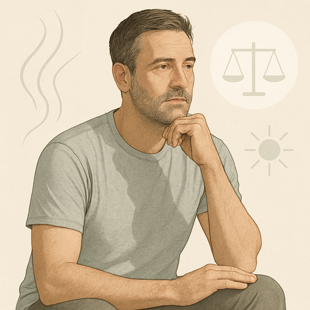 Editorial illustration representing evidence-based resources for men’s health, energy, and long-term well-being
