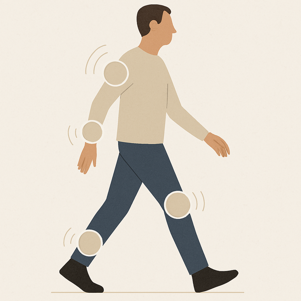 Illustration representing joint mobility and daily movement in adults