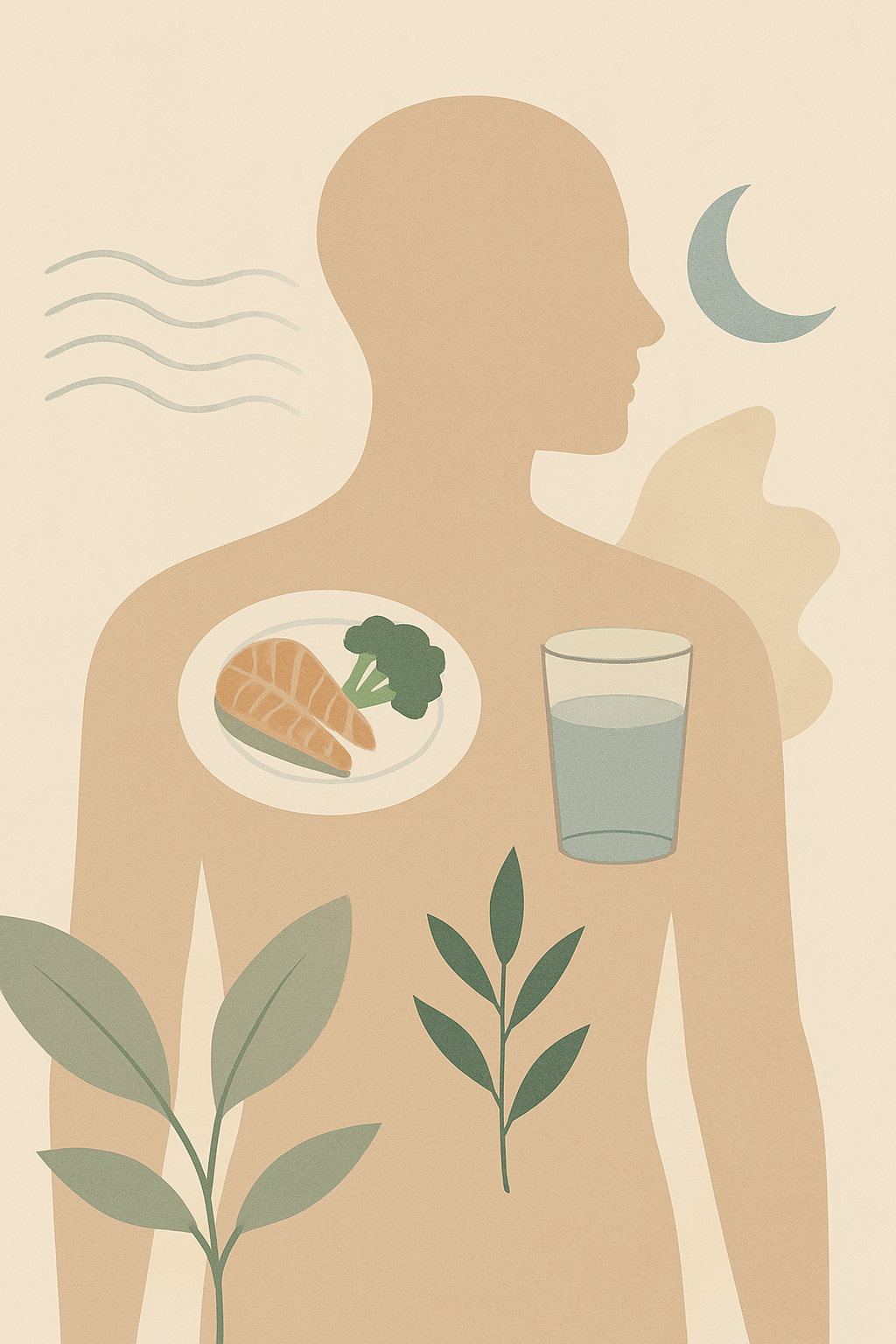 Illustration representing how lifestyle factors influence inflammation over time.